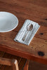Linen napkin with blue grid pattern, Jenn