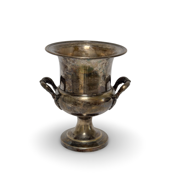 Vintage Silver Plate Wine Bucket with Swan Handles