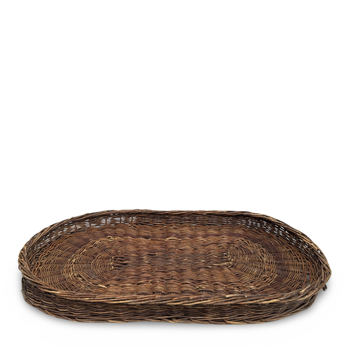 Antique Oval Wicker Tray