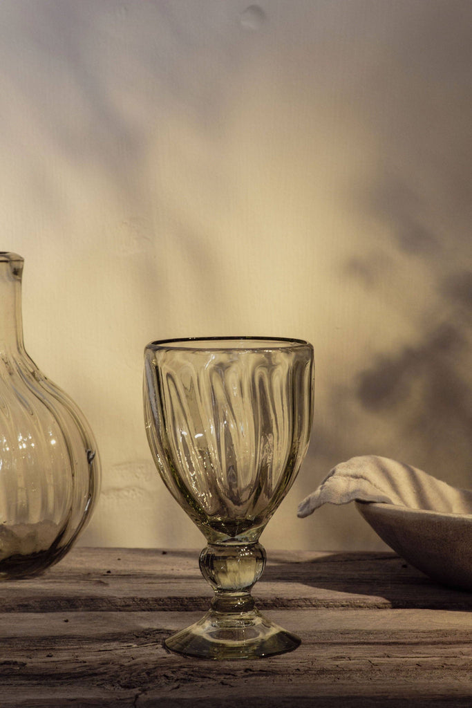 Handblown Fluted Wine Glass