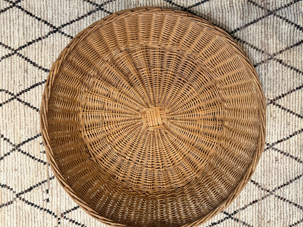 Vintage French Large Round Basket