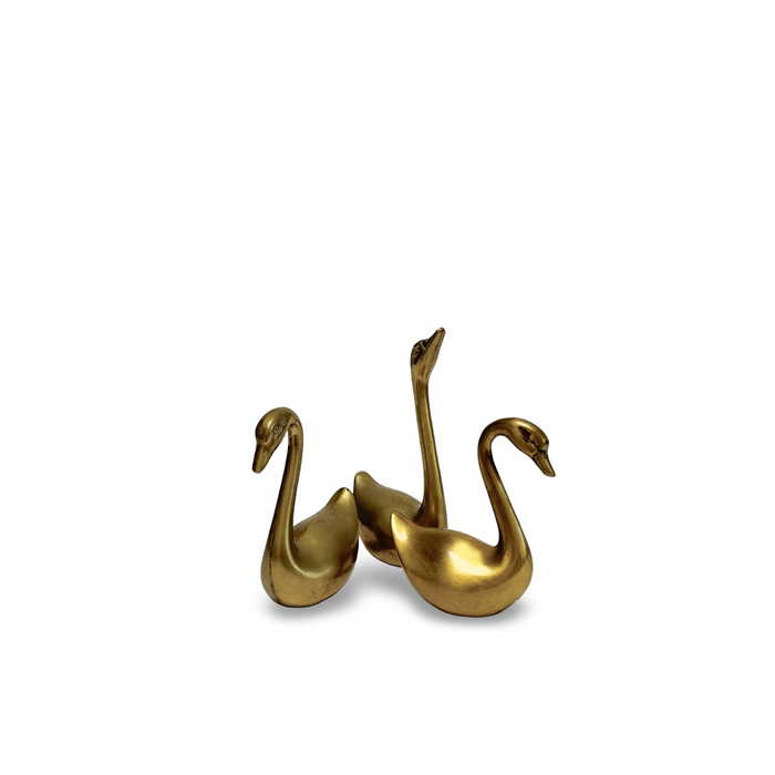 Brass Swans - Large Set of 3