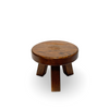 Antique Dutch Round Low Oak Stool