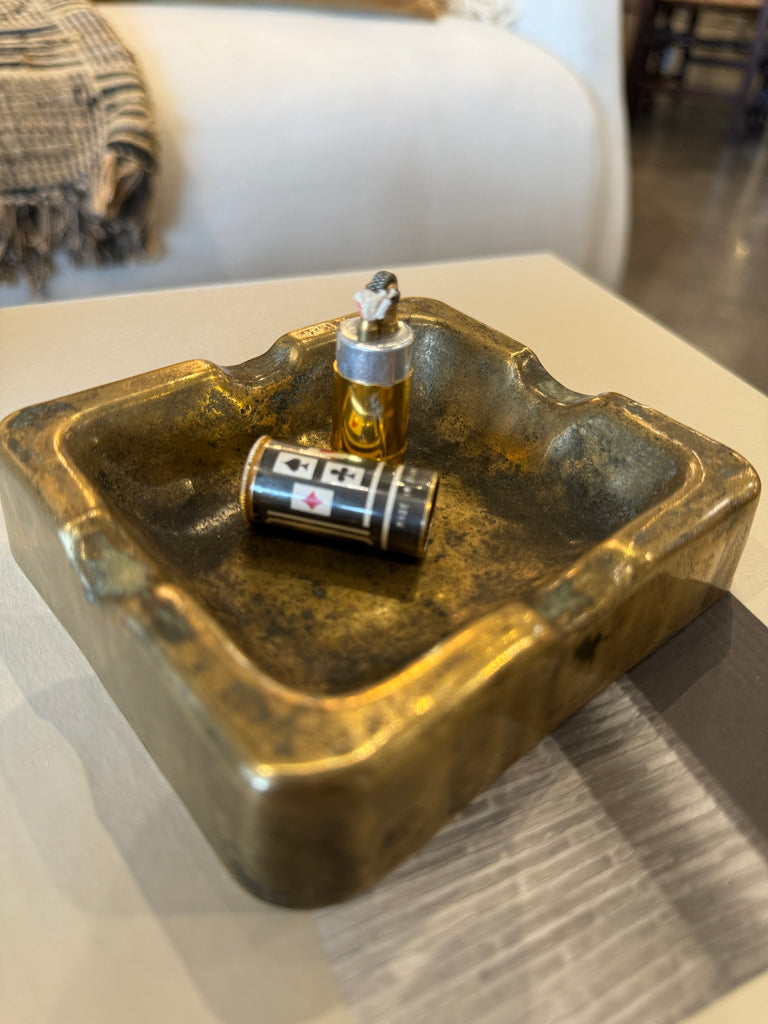 Antique French Bronze & Brass Ashtray