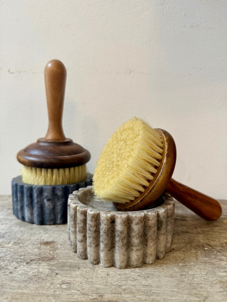 Marble Soap Dish & Dish Brush