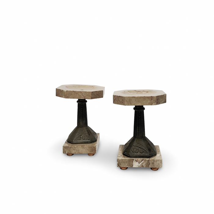 Pair of French Art Deco Marble Pedestals