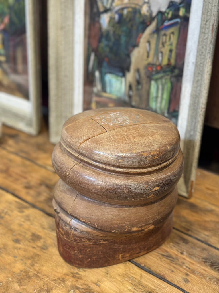 Wooden Puzzle Hat Mold from the 1800's / Large