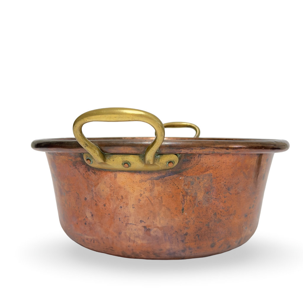 Antique French Copper Pot with Handles