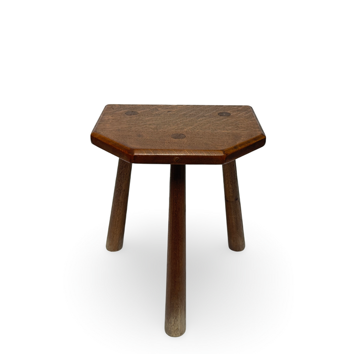 Vintage French Wooden Stool #4