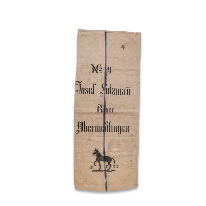 1936 Original Vintage German Grain Sack with Horse - No. 61