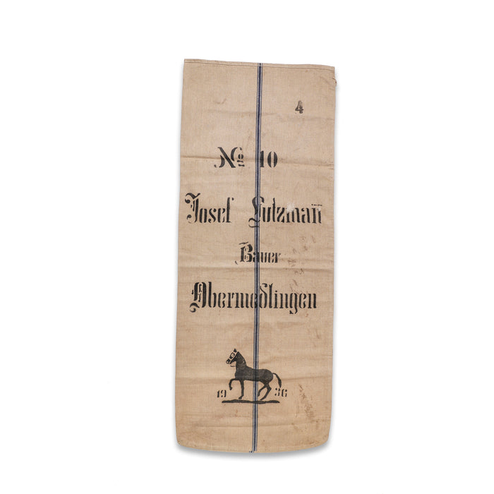 1936 Original Vintage German Grain Sack with Horse - No. 29