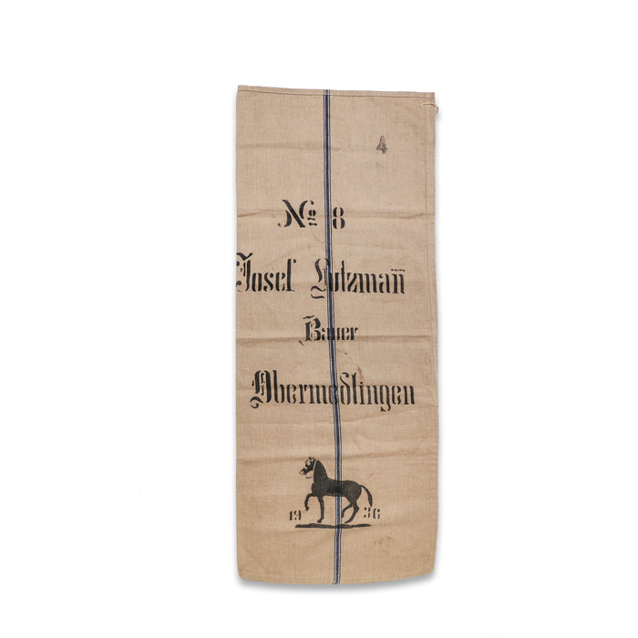 1936 Original Vintage German Grain Sack with Horse - No. 27