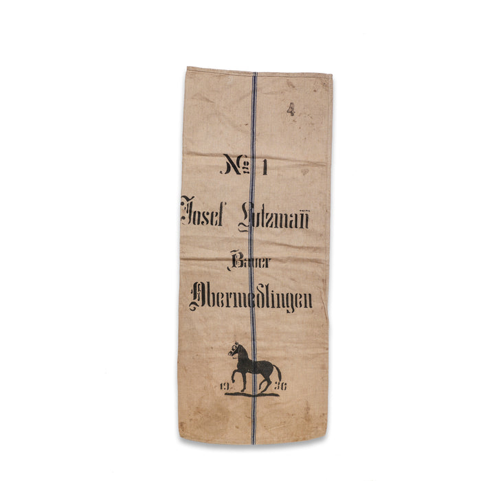 1936 Original Vintage German Grain Sack with Horse - No. 11