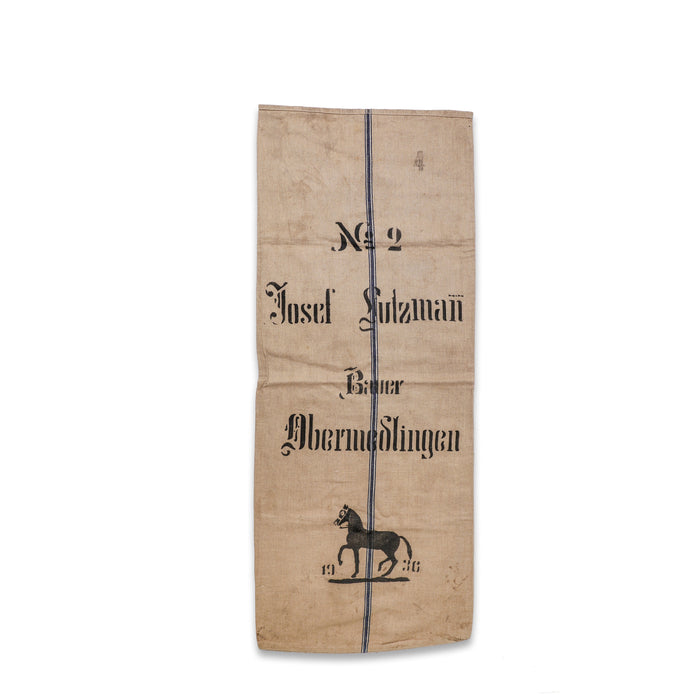 1936 Original Vintage German Grain Sack with Horse - No. 87