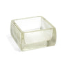 Square glass ashtray, faceted light green tone