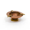 Vintage French copper ashtray with central bowl and 3 side handles