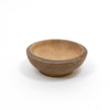 Carved brown bowl with tapered sides and smooth interior
