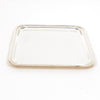 Vintage silver hotel service tray with raised rim