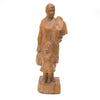 Antique French carved wooden mother and child sculpture, standing, holding child