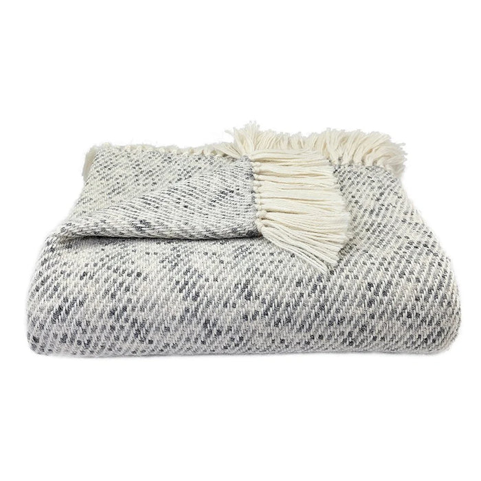 Heathered Gray Alpaca Throw Blanket