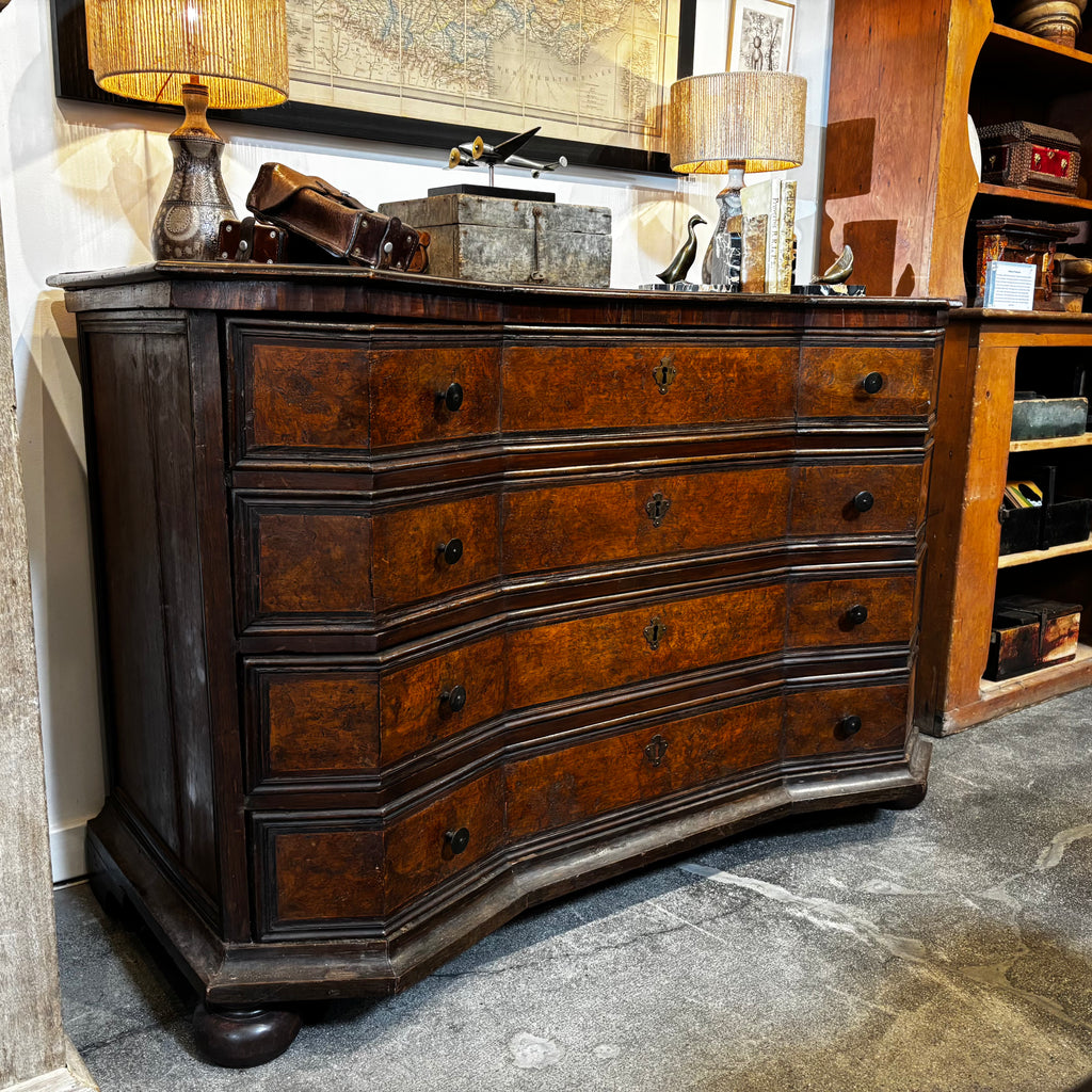 17th Century Italian Burlwood Commode
