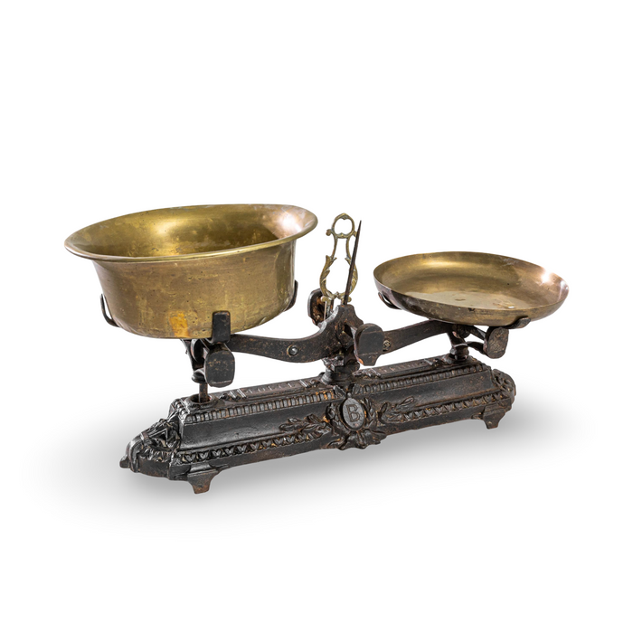 Antique European Cast Iron and Brass Scale