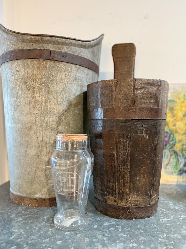 Antique French Zinc Grape Basket