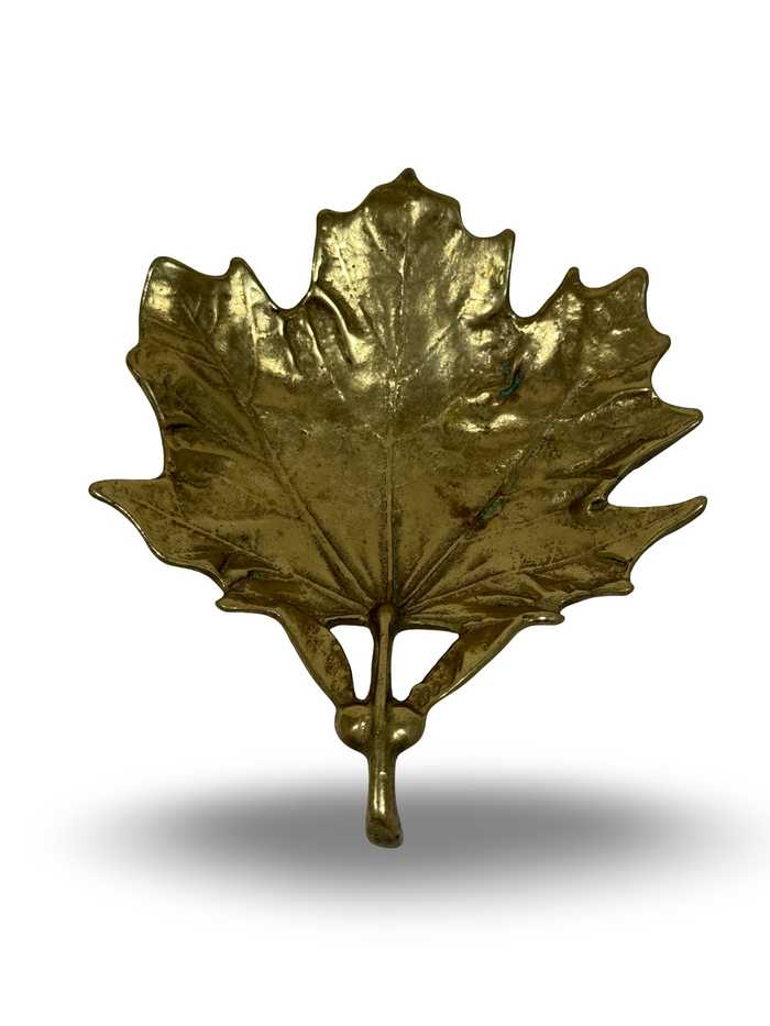 Vintage Brass Poinsettia Leaf Tray
