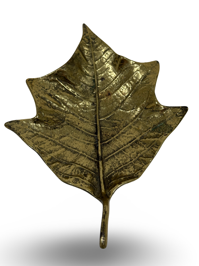 Vintage Brass Sugar Maple Leaf