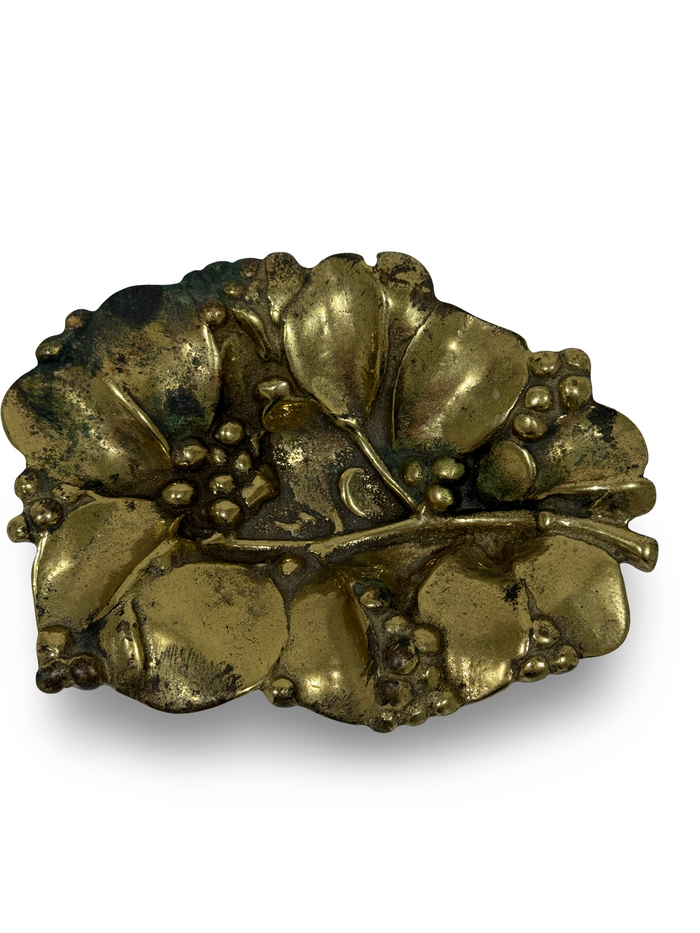 Vintage  Brass Mistletoe Tray