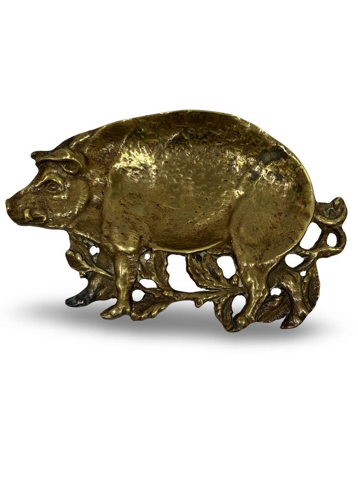 Vintage Brass Wild Boar Ashtray
