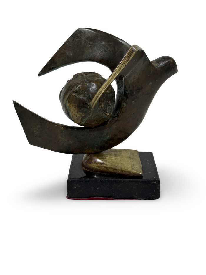 Vintage Art Deco Bronze Sculpture on Marble Base