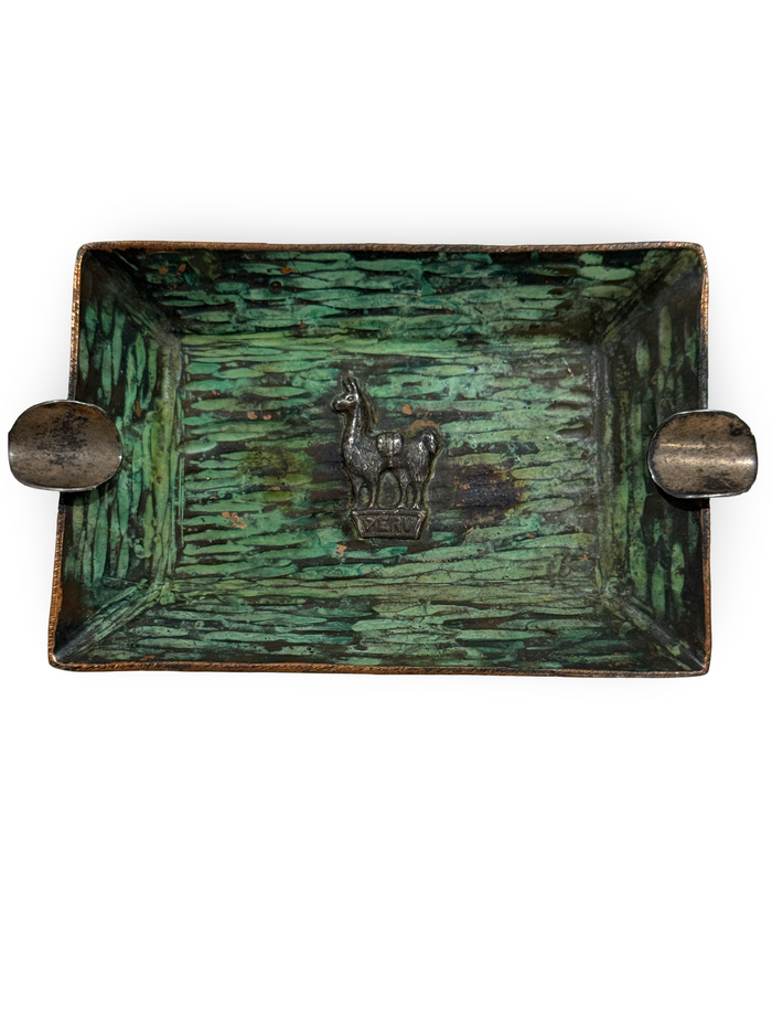 Vintage Peruvian Metal Ashtray