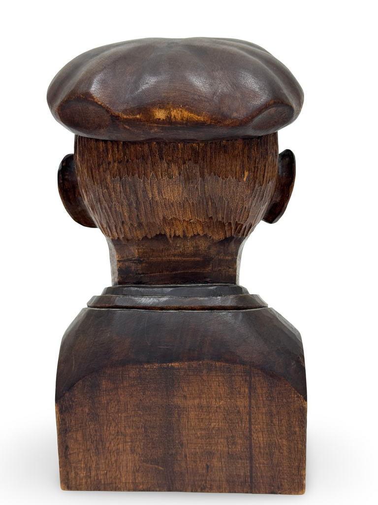 Vintage Handcarved Male Bust by J. Alberdi