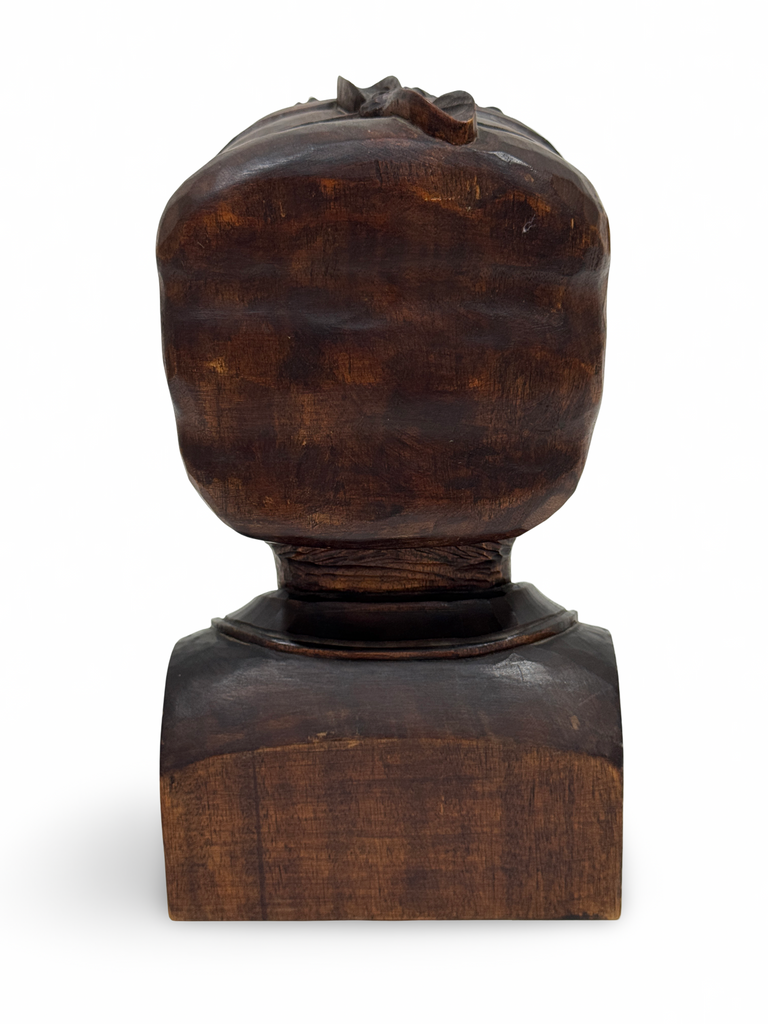 Vintage Hand-carved Female Bust by J. Alberdi