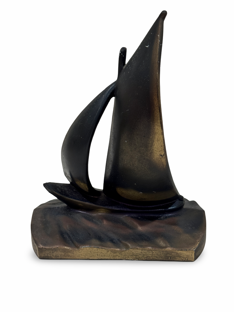 1960s MCM Brass Sailboat Sculpture