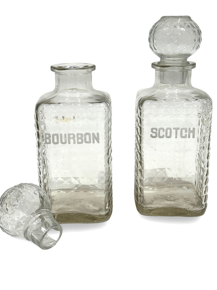 Vintage Bourbon Glass Decanter