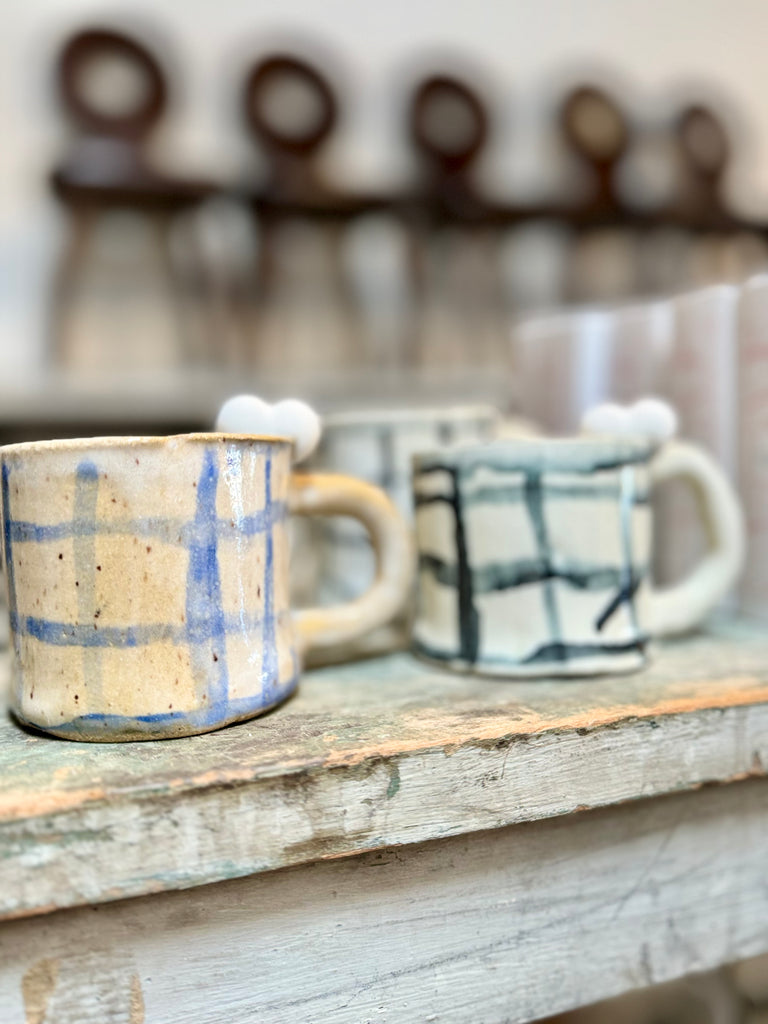 Blue/Natural Handmade Mugs
