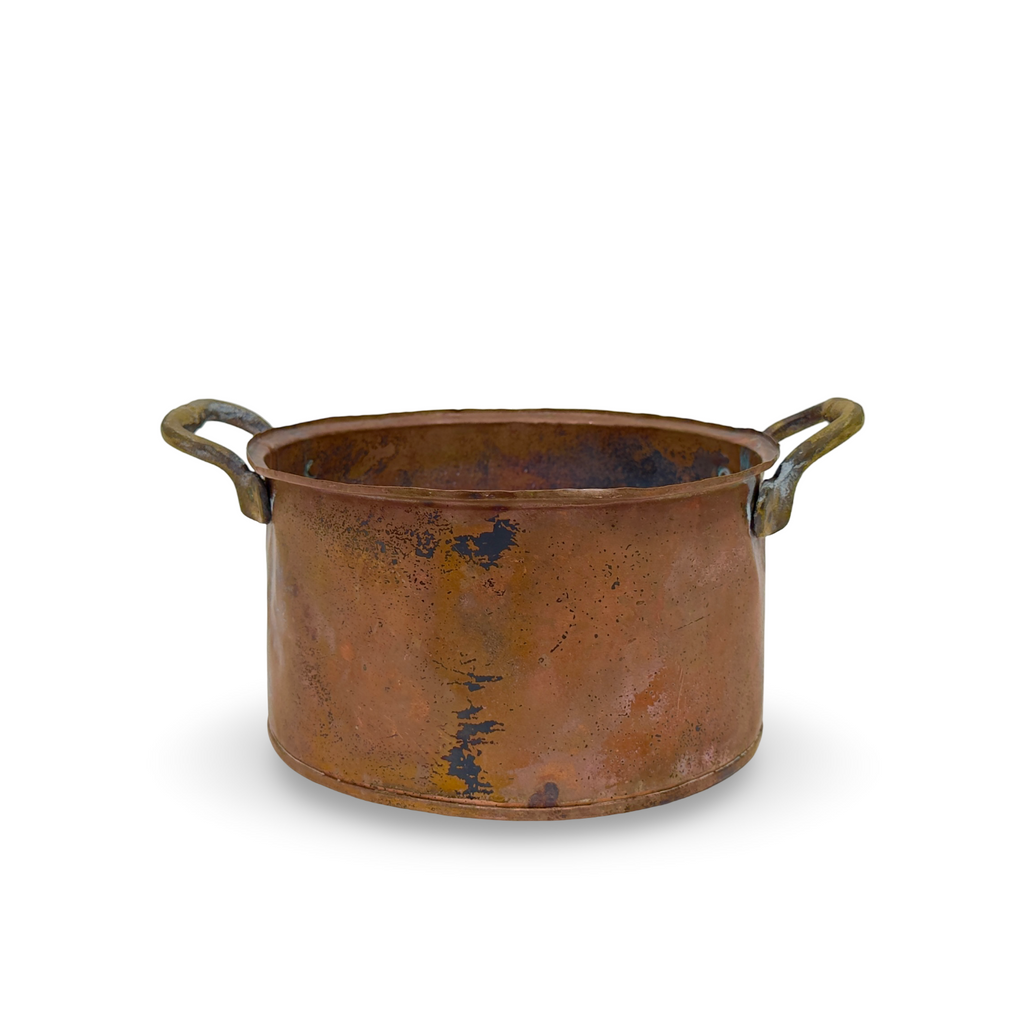 Antique French Brass and Copper Pot