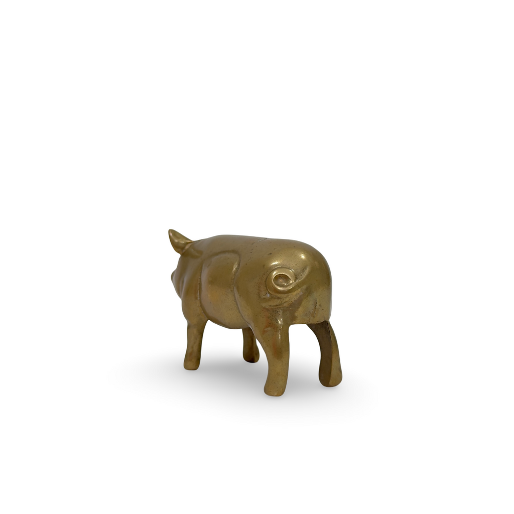 Vintage French Brass Pig Paperweight