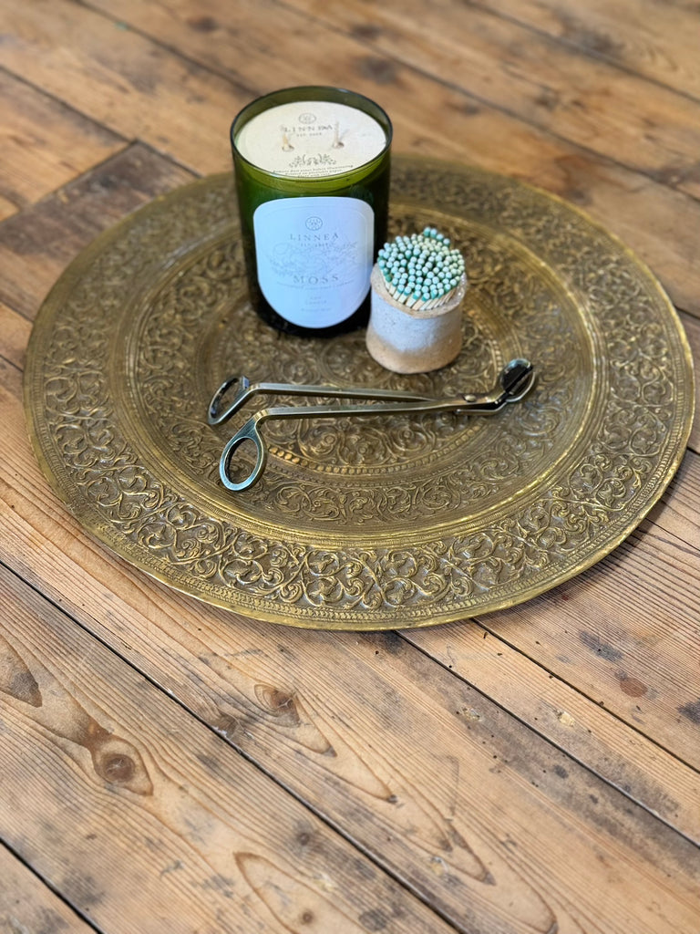 Vintage Round Brass Tray