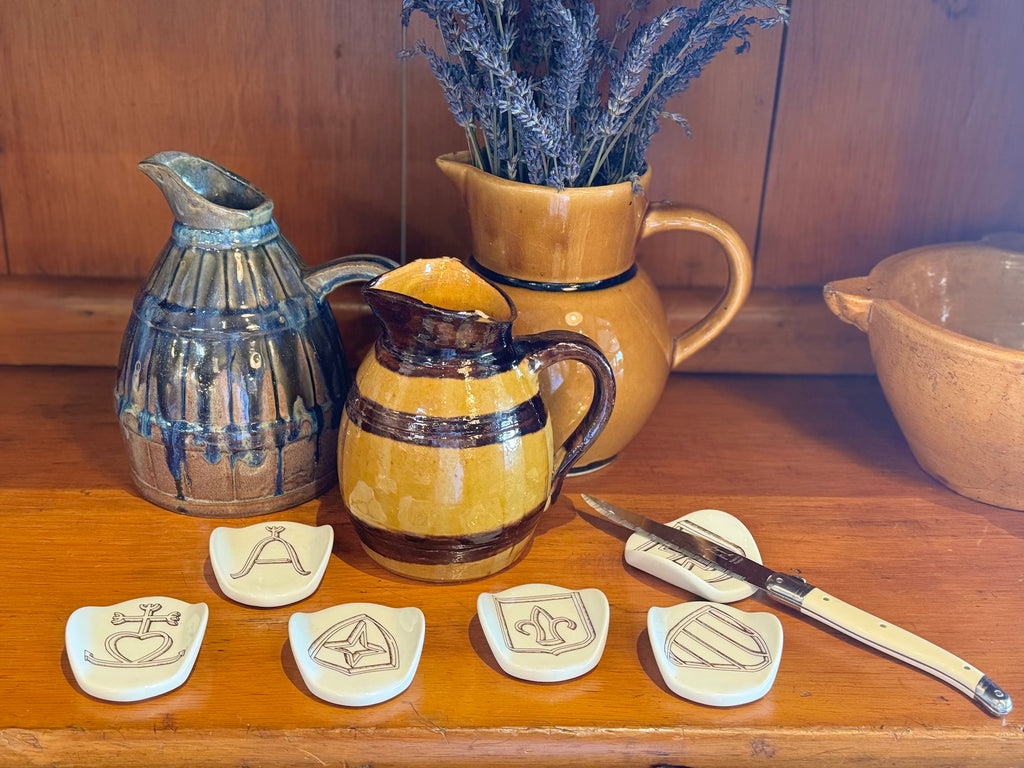 Vintage French Porcelain Knife Rest Set