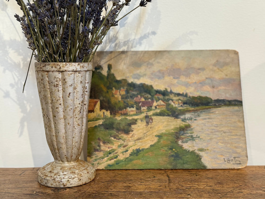 Antique Oil Painting of Les Chartrettes près Melun