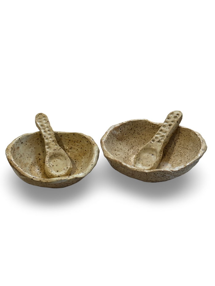Natural Salt and Pepper Handmade Set