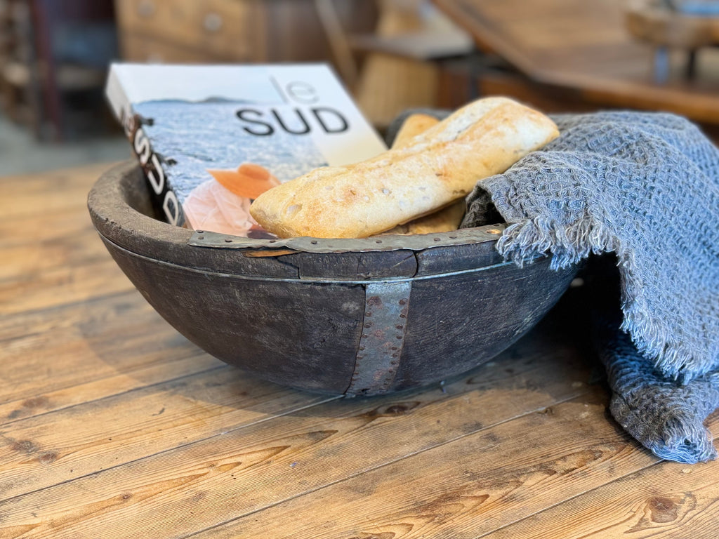 Antique French Wooden Bowl