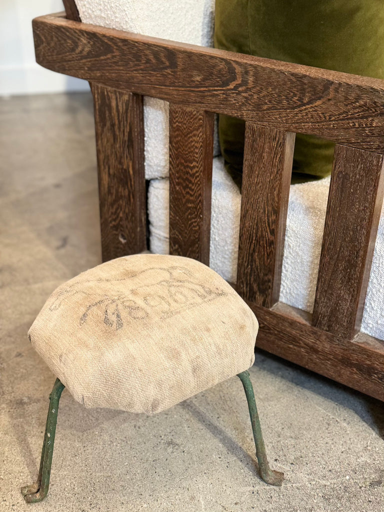 Antique German Grain Sack Stool