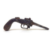 Vintage cast iron boot remover with arched base, lever, and bracket