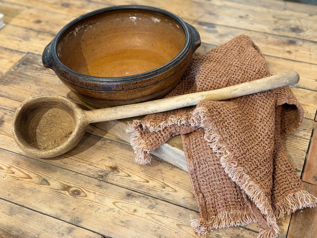 Hand Carved Antique French Wooden Ladle