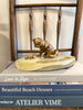 Art Deco Bronze French Dog and Frog Marble Desk Tidy