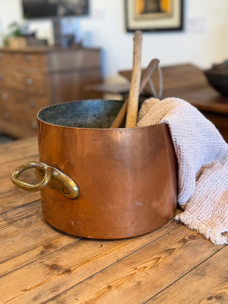 Antique French Copper and Brass Pot